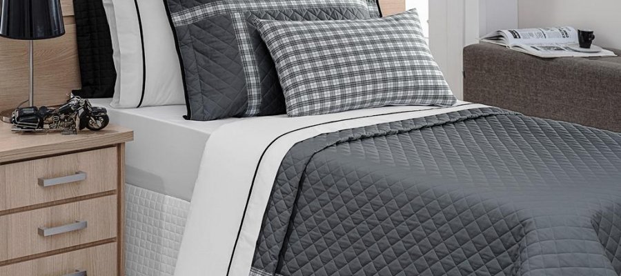 cobre leito solteiro pierre cinza - Moda Bella Tecidos e Lojas Ravera