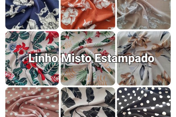 Foto NOVIDADE - LINHO MISTO ESTAMPADO 
