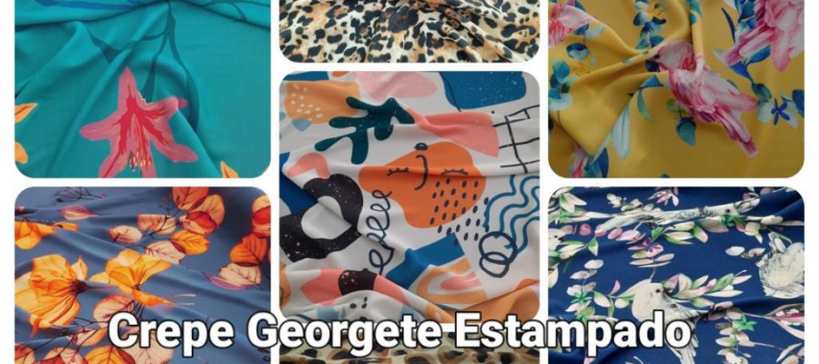 NOVIDADE - CREPE GEORGETE ESTAMPADO - Moda Bella Tecidos e Lojas Ravera