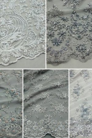 PRATA CLÁSSICO E ELEGANTE - RENDAS - Tules - Tules Bordados e Rebordados em Pedrarias - Mariscot - Guipir -