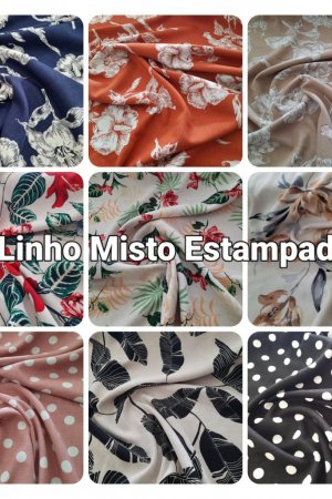 NOVIDADE - LINHO MISTO ESTAMPADO - LINHOS VARIADOS