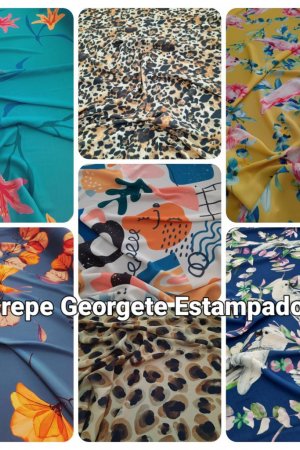 NOVIDADE - CREPE GEORGETE ESTAMPADO - CREPES