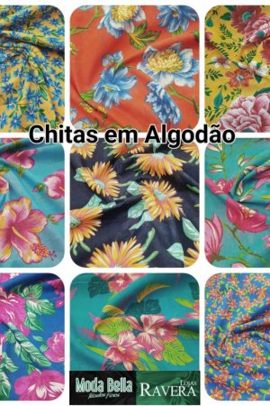 NOVIDADE TECIDOS - CHITAS DE  ALGODÃO!!! - ALGODÕES - Tricolines - Laises - Sarjas - Brins - Chitas