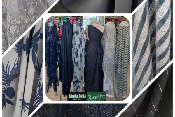 Foto VARIEDADE TECIDOS FINOS - TONS AZUL E PRATA!!!